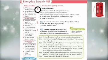 Excel 8 grade, Module 4 d Asking for/ giving advice