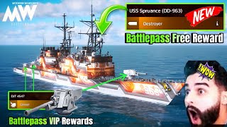 BP Free Ship 🔥 USS Spruance With BP VIP Cannon DJT 4547 Brutal Combo ☠️ - Modern Warships