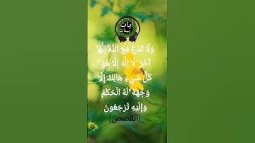 "وَلَا تَدْعُ مَعَ اللَّهِ إِلَٰهًا آخَرَ .." تلاوة خاشعة قران كريم تلاوة هادئة