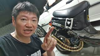 dio改裝下一步要做什麼【HONDA af18 accelerator tube】白同學dio改裝零四鈦合金排氣管