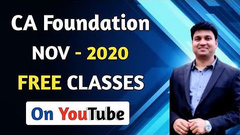 CA Foundation Nov 2020 Classes l CTC Classes