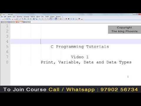Video 1 : Printf statement in C, Variable declaration and definition in ...