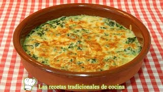 Acelgas con bechamel gratinadas receta fácil