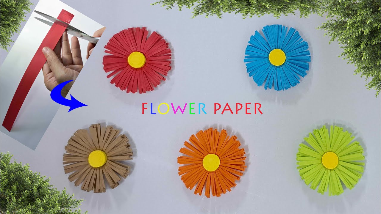How to make EASY Paper Flowers DIY Paper Craft Ideas Tutorial - YouTube