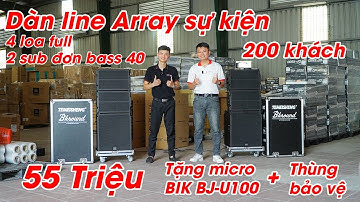 Dàn Line Array 55tr đi show Mini nhỏ gọn hiệu quả, Array Active Temisheng 2 Sub hơi 40cm+ 4Loa full