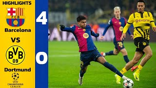 Highlights | FC Barcelona 4 vs 0 Borussia Dortmund | UEFA Champions League 🔵🟡(with Commentary)