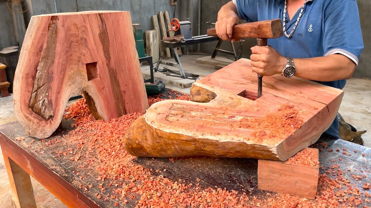 Turn Tree Trunks Into Unique Tables // Creative Woodworking Art
