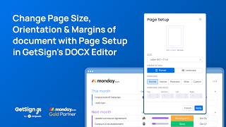 Change Page Size, Orientation & Margins of document with 'Page Setup' in GetSign's DOCX Editor