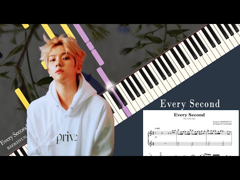 BAEKHYUN(백현) - Every second(나의 시간은) Record of Youth 청춘기록 OST - Piano TUTORIAL (Sheet Music)