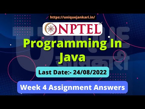 NPTEL Programming In Java assignment 4 Quiz Answers 2022 || Unique Jankari.