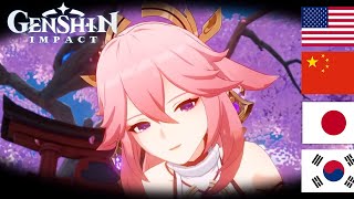 Yae Miko Whispering Voice in 4 Different Languages | Genshin Impact Yae Miko