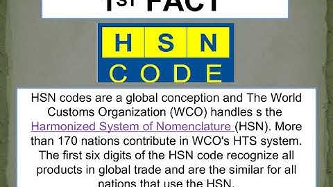 Know details about HSN Classification Code