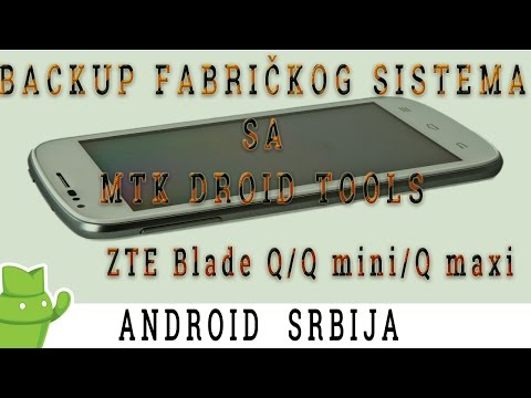 Pravljenje backup-a fabričkog sistema sa MTK Droid Tools