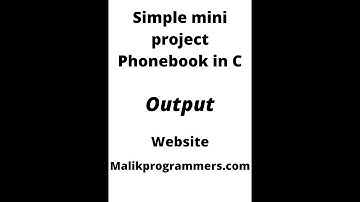 Simple mini project Phonebook in C