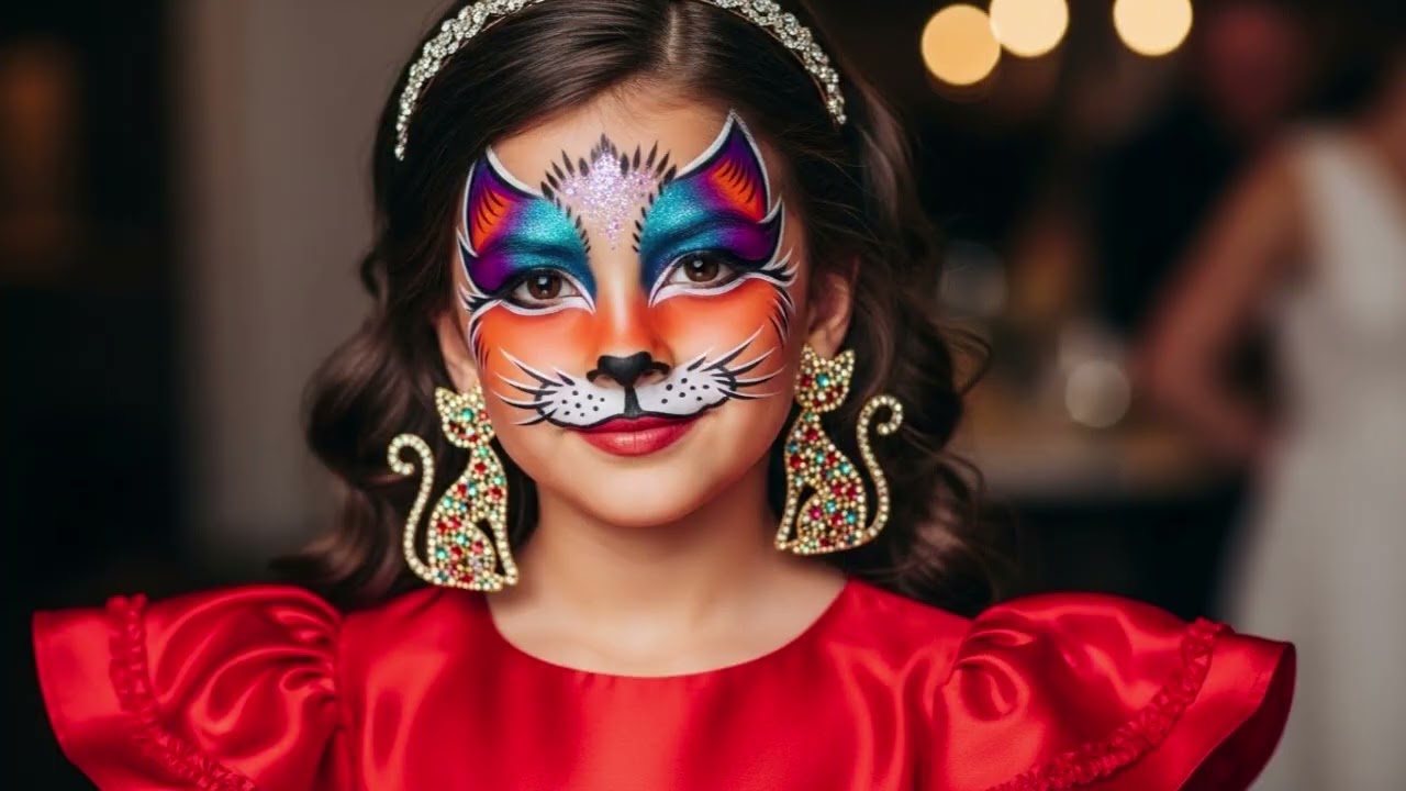 Party Look Transformation | Face Painting with Matching Dress | Simple & Stylish💕 Idea