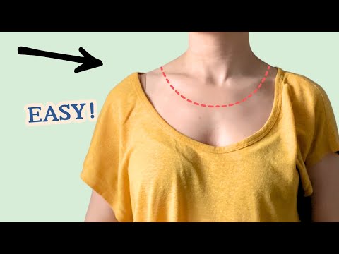 How to downsize a wide neckline easily without sewing machine