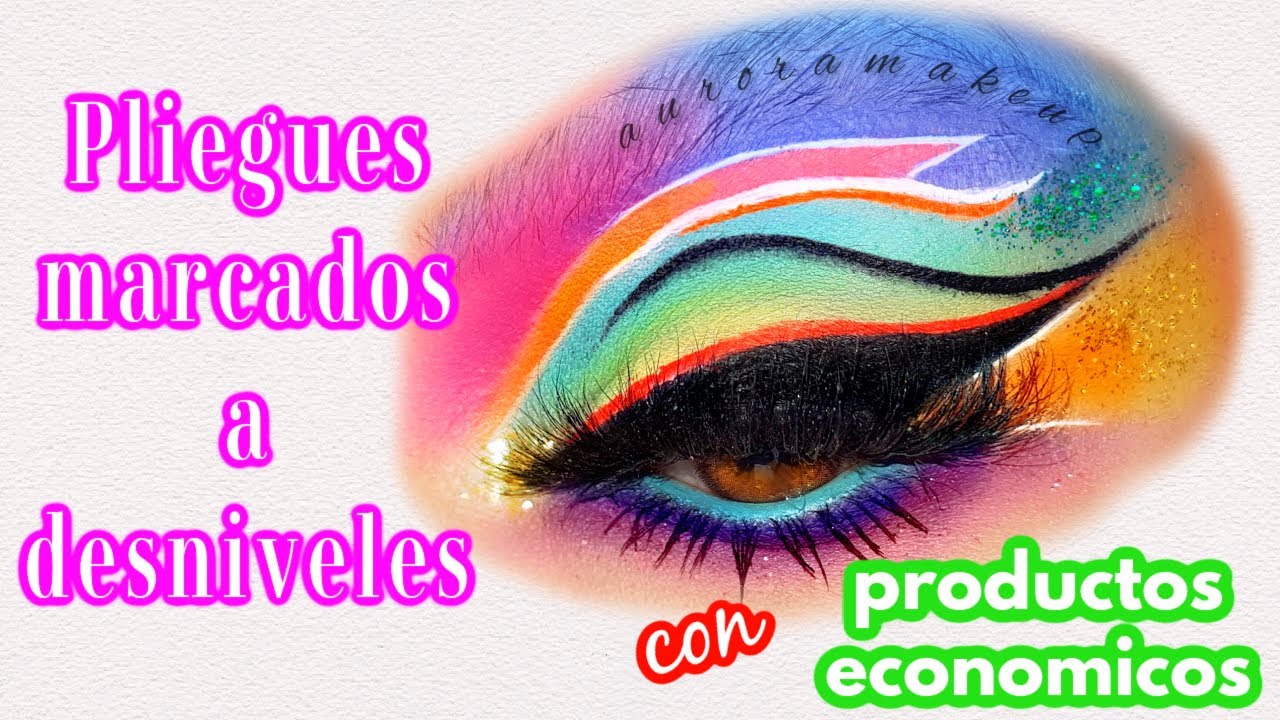 Como hacer un CUT CREASE en DESNIVELES / Rainbow in levels | auroramakeup