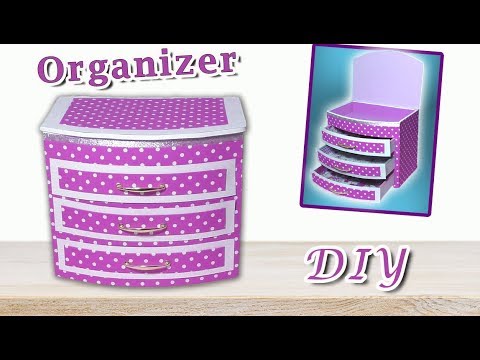 desktop organizer from carton adorable idea // cute organizer tutorial 