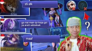 Prank Fanny darat - No Ban No Pick Pura' Afk! Lihat Kelakuan Raden wkwkwk.....