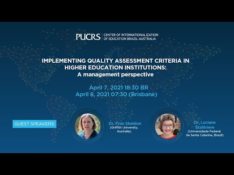 WEBINAR 2 - Implementing quality assessment criteria in Higher Education: A management perspective