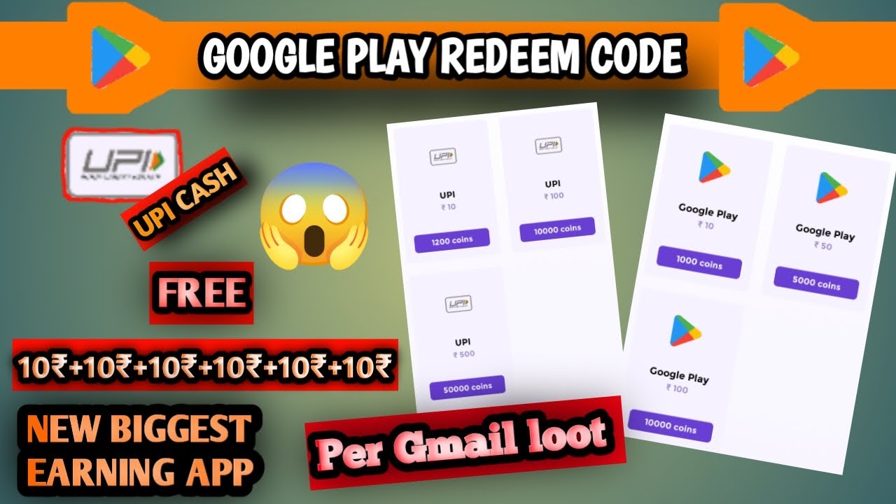 New biggest earning app | Free Google Play redeem code app | Online ...