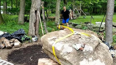 How to move big rocks by yourself | moving large stones by hand | moving boulders by hand