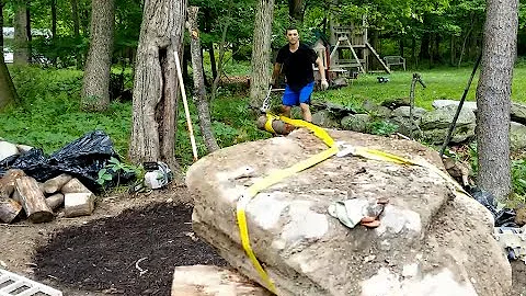 How to move big rocks by yourself | moving large stones by hand | moving boulders by hand