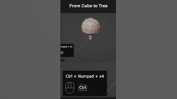 #shorts Low poly model demostration. From Cube to Tree.