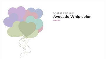 Shades & Tints of Avocado Whip color #cdd6b1 A Warm Green color #b6be9d #9fa689 #d2dab9 #d8dfc2