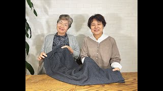 「カシミヤシルクウールもっちりニットのボトムス」をまた編み上げてしまっています！！