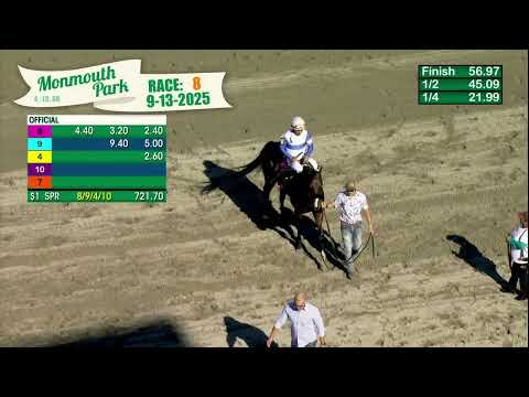 video thumbnail for MONMOUTH PARK 09-13-2025 RACE 8 The Pinot Grigio Handicap
