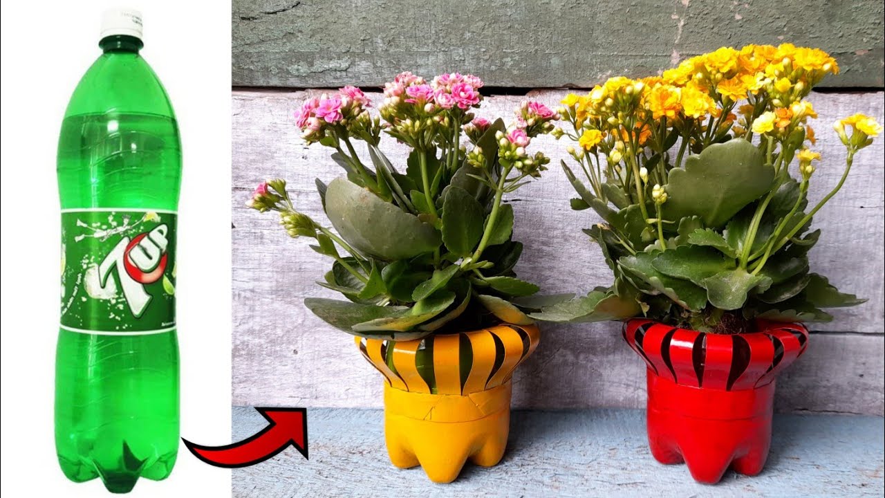Nice Decor Ideas | Simple way to make beautiful flower pots from plastic bottles