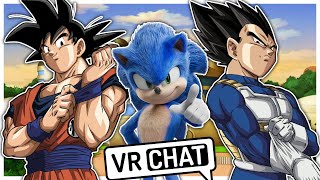 Movie Sonic Meets Goku And Vegeta In VRCHAT!!