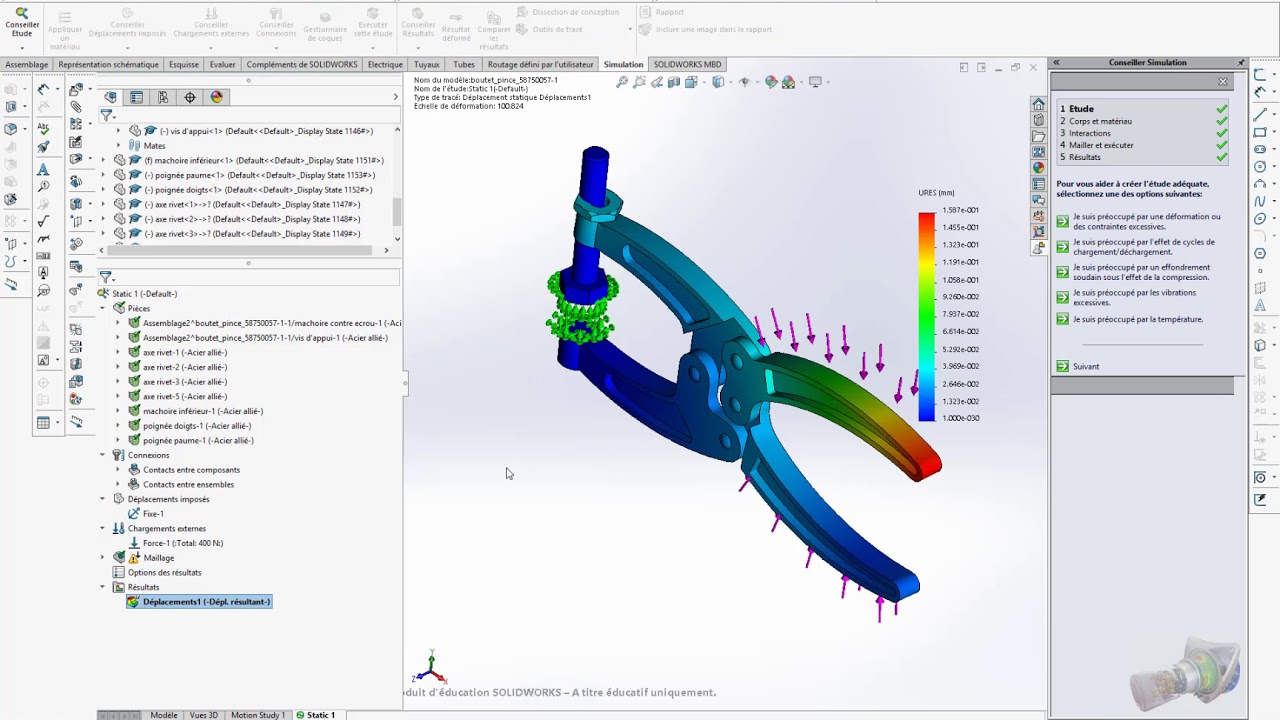 6- CONTROLE DES CORPS SOUS CONTRAINTS - CAO SOLIDWORKS BTS CRCI - YouTube