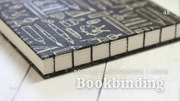 Square sketchbook making ❤︎ cozy studio ASMR | no music