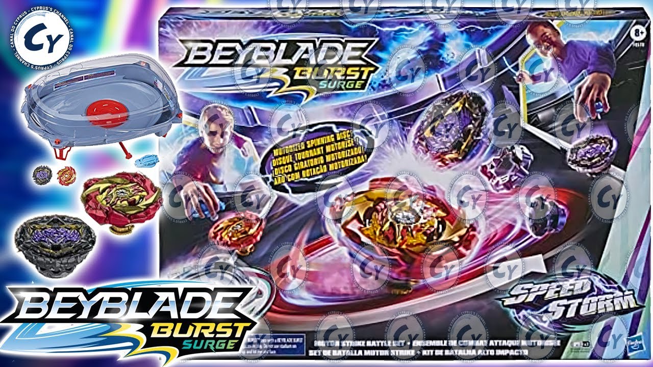 Hasbro Beyblade Burst Surge Speedstorm Motor Strike Battle Set, 1