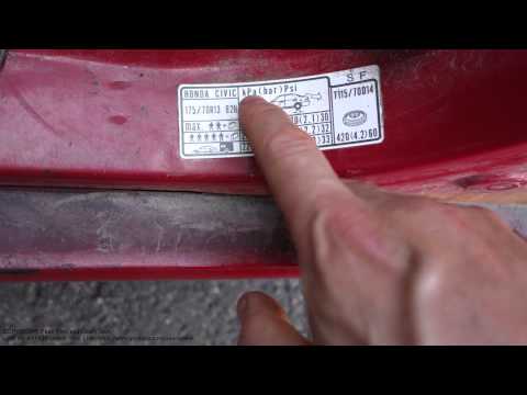 How  to read Honda tire and wheel air pressure info label