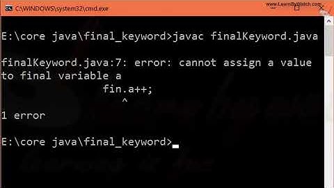 Final Variable in JAVA (Hindi)