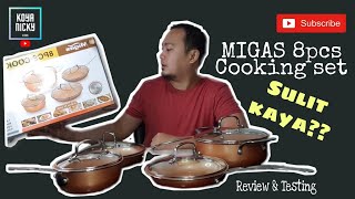 MIGAS 8pcs cooking set | Migas Copper Pan ff up product review & testing