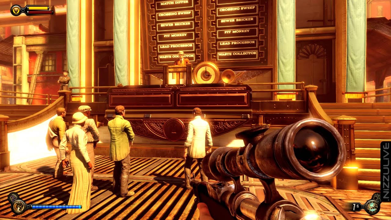 BioShock Infinite Job Auction Bidding Citizens Town Square Plaza of Zeal Finkton