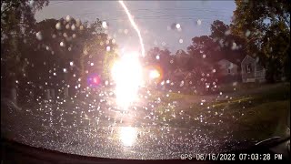 CRAZY!! Lightning Strikes Transformer and explodes