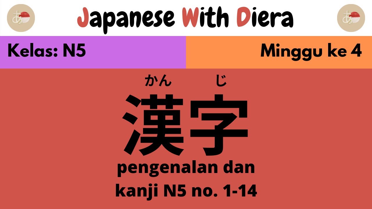 15. Kelas: N5; Minggu ke 4; Pelajaran: Kanji