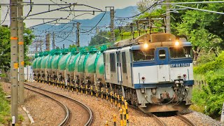 2019年5月中央西線・東線 EF64EH200貨物列車撮影集 新緑の山並の中を力走