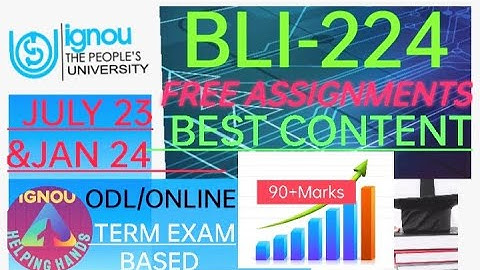 BLI 224 SOLVED ASSIGNMENT 2023-24 #BLI 224 IGNOU ASSIGNMENT JULY 23 JAN 24 #BLI 224 IGNOU #224 #blis