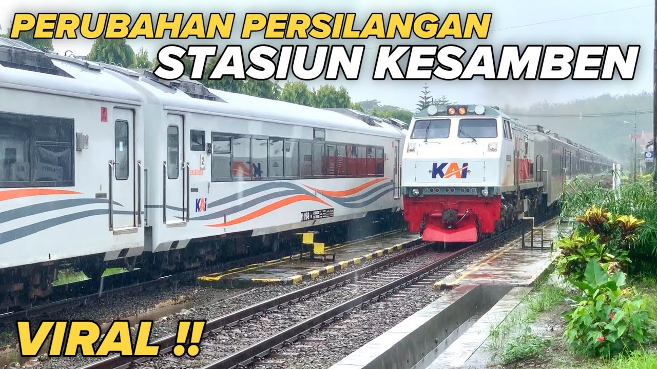 PERSILANGAN DI STASIUN KESAMBEN SAMPAI HARUS DIUBAH !! KINI KA MAJAPAHIT BERJALAN LANGSUNG DISINI