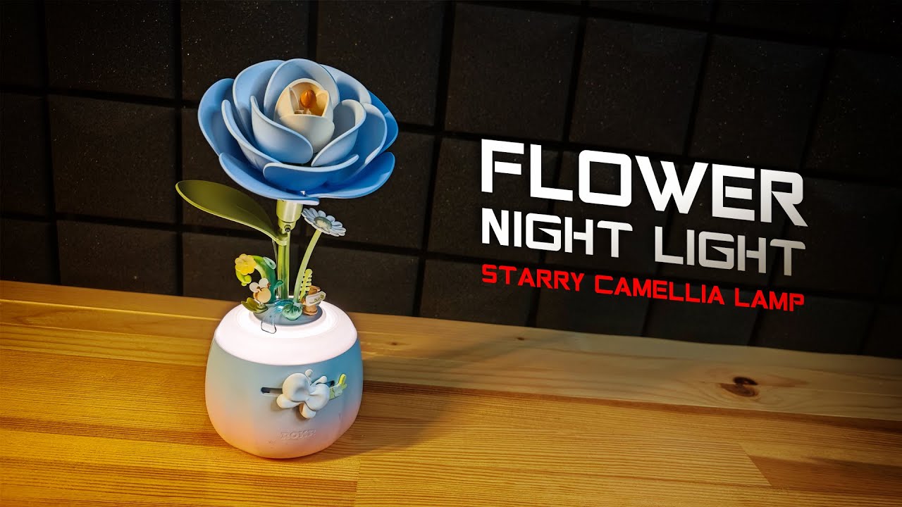 ROKR Starry Camellia Lamp Unboxing-Build-Review | DIY Flower Night Light AF01S Robotime