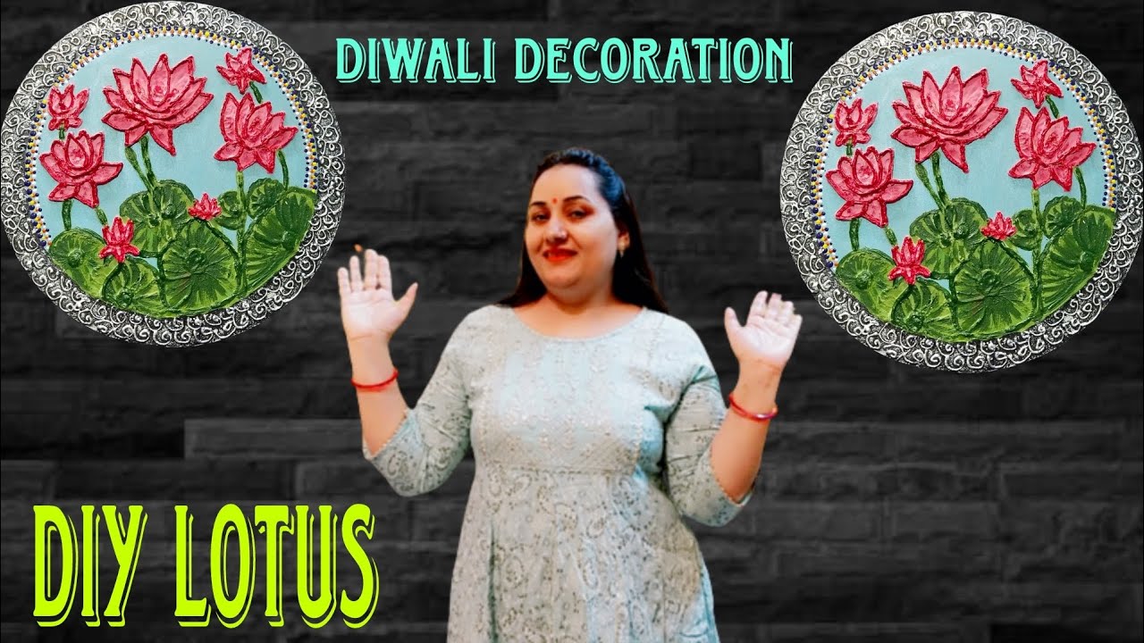 DIY Lotus Wall Hanging wall hanging diy diwali decor ideas 🥰