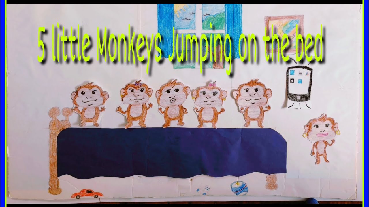 Kid songs | 5 Little Monkeys Jumping On The Bed |JonesykidTV