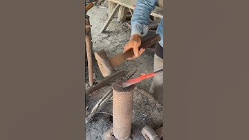 Forging a farming tool handle with simple technique #shorts #short #shortvideo #shortsvideo #diy#how
