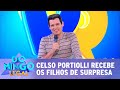 Celso Portiolli recebe os filhos de surpresa | Domingo Legal (14/08/22)